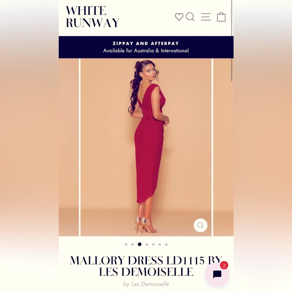 Les Demoiselle Mallory Dress Size 12 Wine White Runway Crisscross Bridesmaid